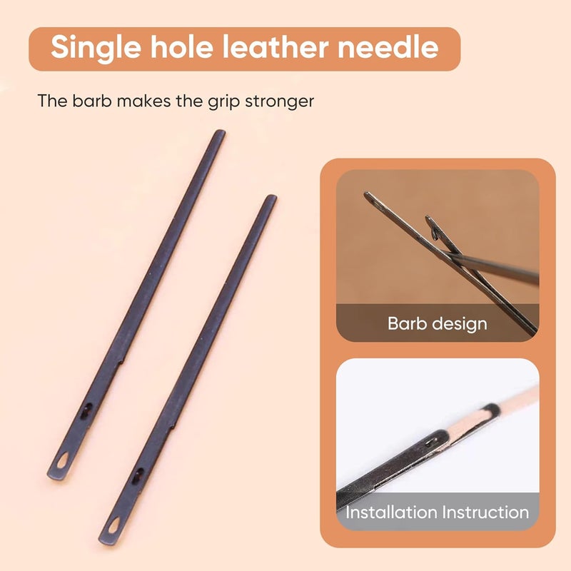ALLCLEAN 30Pcs Sewing Leather Needle Manual Lacing Threading Single Prong Steel Needle LeatherCraft Tool Handmade Leather Needles - Image 2